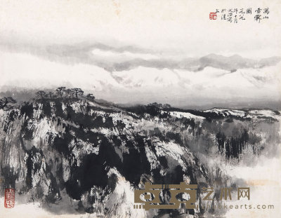 宋文治（1919-1999）  万山雪霁图 32×41cm