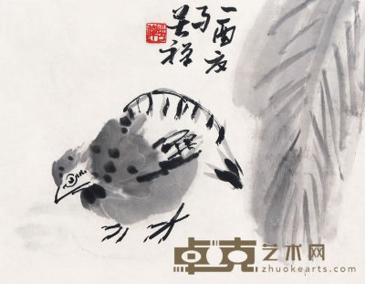李苦禅(1898—1983)  芭蕉雏鸡 34×43cm