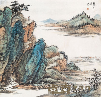 樊浩霖（1885-1962)  山水 43×45  cm