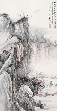 郭兰祥(1885－1938)  山村寒鸦图