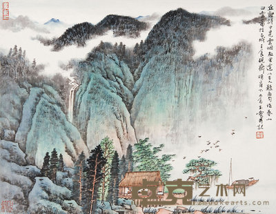 宋玉麟（b.1947）  春山白云图 32×41  cm