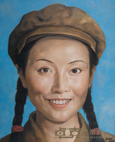 祁志龙 中国姑娘 55×65cm