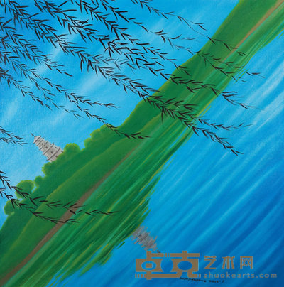 沈劲东 西湖美景 100×100cm