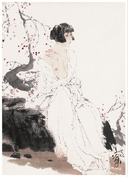 何家英 梅花少女69×50cm