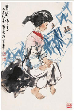 王明明 乙丑（1985）年作 处处闻啼鸟 镜心66×44cm