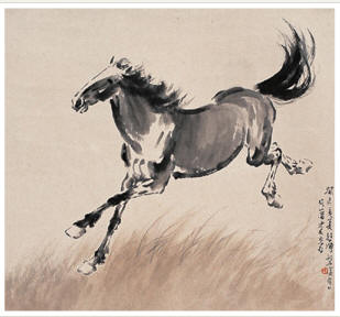 徐悲鸿 癸未（1943）年作 奔马 立轴65×71cm