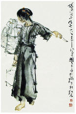 史国良 1985年作 人物 镜心67×44cm