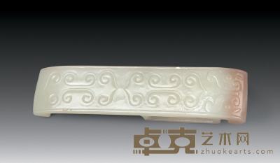 明 白玉勾云兽面纹剑璲 9.6×2.2cm