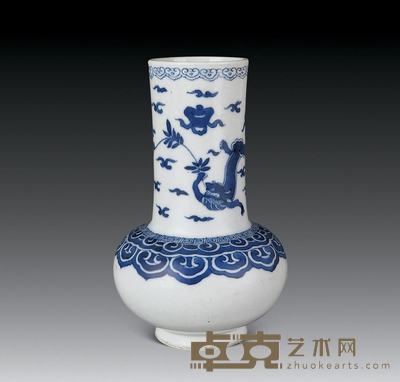 清光绪 青花龙纹长颈瓶 高17.5cm；直径6cm