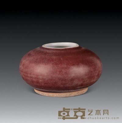 清 豇豆红水盂 3.5×6×5cm