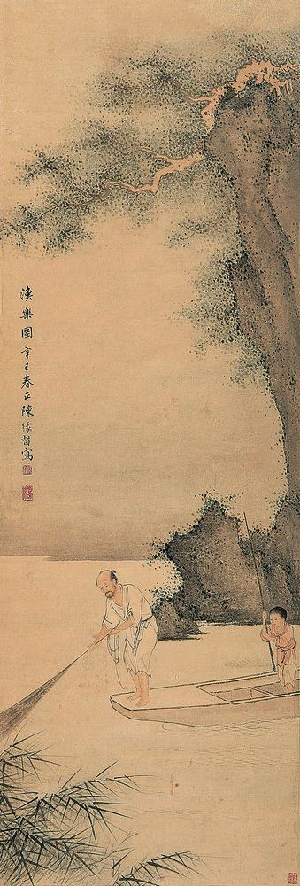 陈缘督 辛巳（1941年）作 渔乐图 立轴