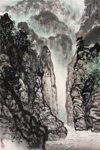 黄纯尧 庚午（1990年）作 山水 镜心