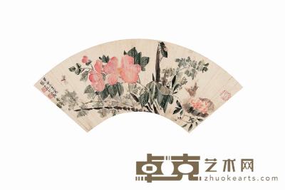 张大壮 辛丑（1961年）作 花卉 扇面 16×44cm