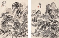 赵云壑 甲子（1924年）作 山水 册页（十开选二）