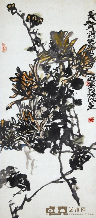 高德星  花鸟 78×35cm