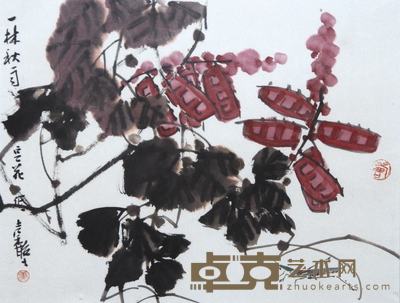 张继馨  一枝秋雨豆花低 44×32cm