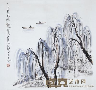 崔见 山水 68×68cm