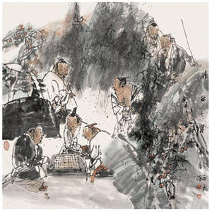 马自强 山水 镜心