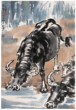 徐悲鸿 水牛 镜心54×37cm