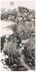晁海 2005年作 幽居图 镜心137×68cm