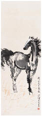 徐悲鸿 立马图 立轴96×34cm