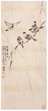 徐悲鸿 鹊 立轴31×74cm
