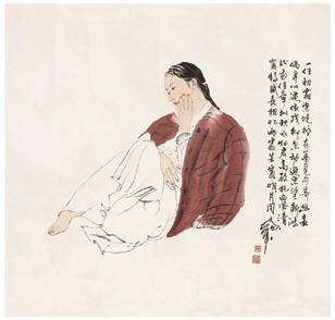 何家英 人物 立轴68×68cm