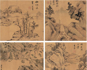 董其昌  山水 册页（十开选四）17×18cm×10