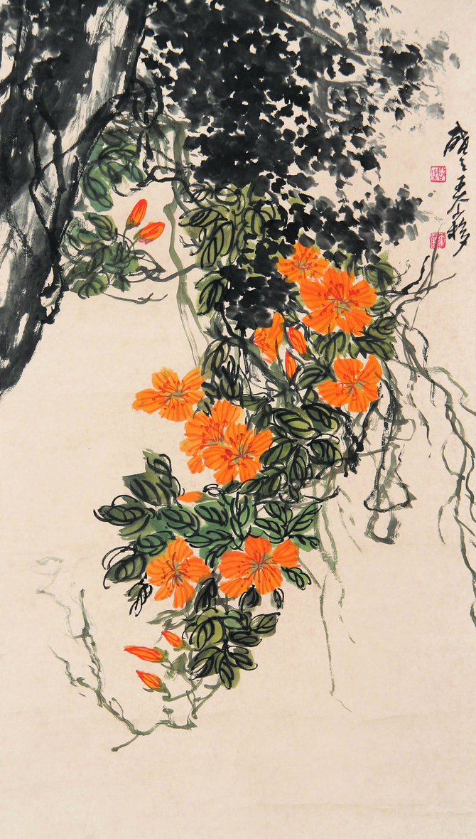 王个簃 花鸟