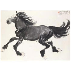 徐悲鸿 1938年作 奔马 镜心75.8×105cm