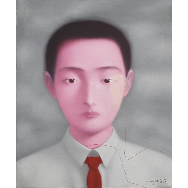 张晓刚 1996年作 大家庭系列-男孩60×50cm