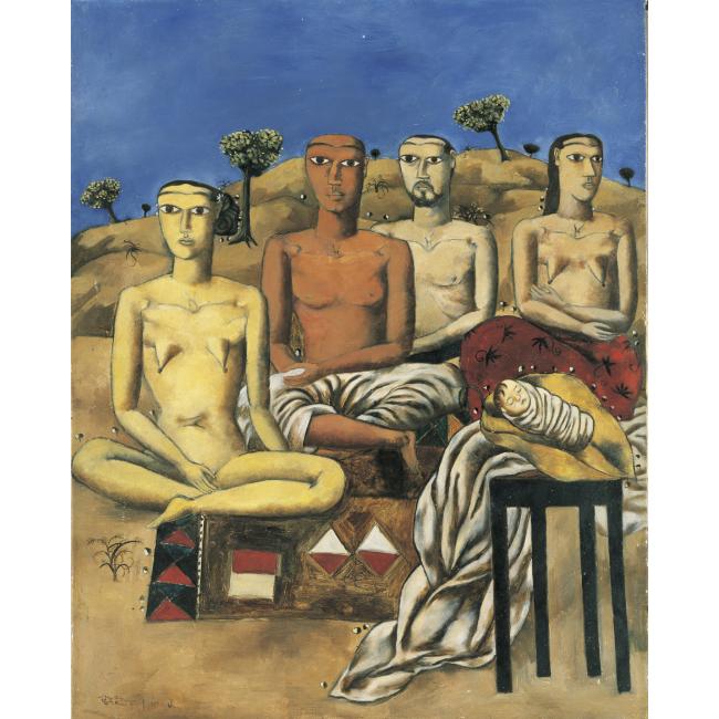 张晓刚 1989年作 生生息息之爱99×79cm