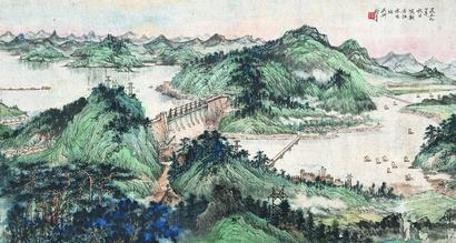 俞子才 1959年作 新安江水电站 镜心