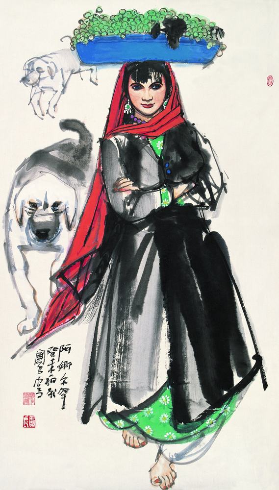史国良 2003年作 人物 镜片97×56cm