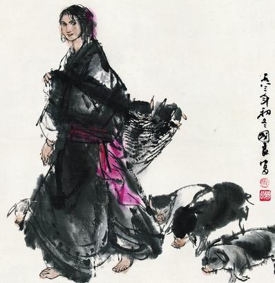 史国良 1983年作 人物 立轴