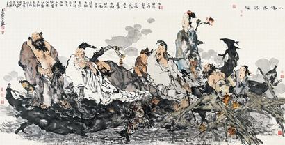 梁占岩 八仙过海图 镜片