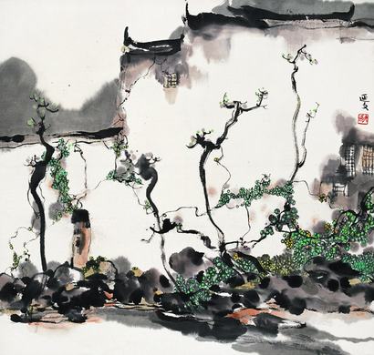 杨延文 山水 立轴