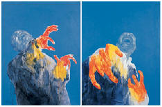 张永生 2006年作 手语系列（两幅）120×90cm×2