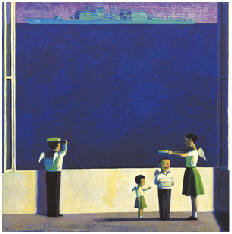 刘野 1996年作 蓝海64.5×64.5cm