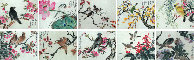 陆抑非 花鸟