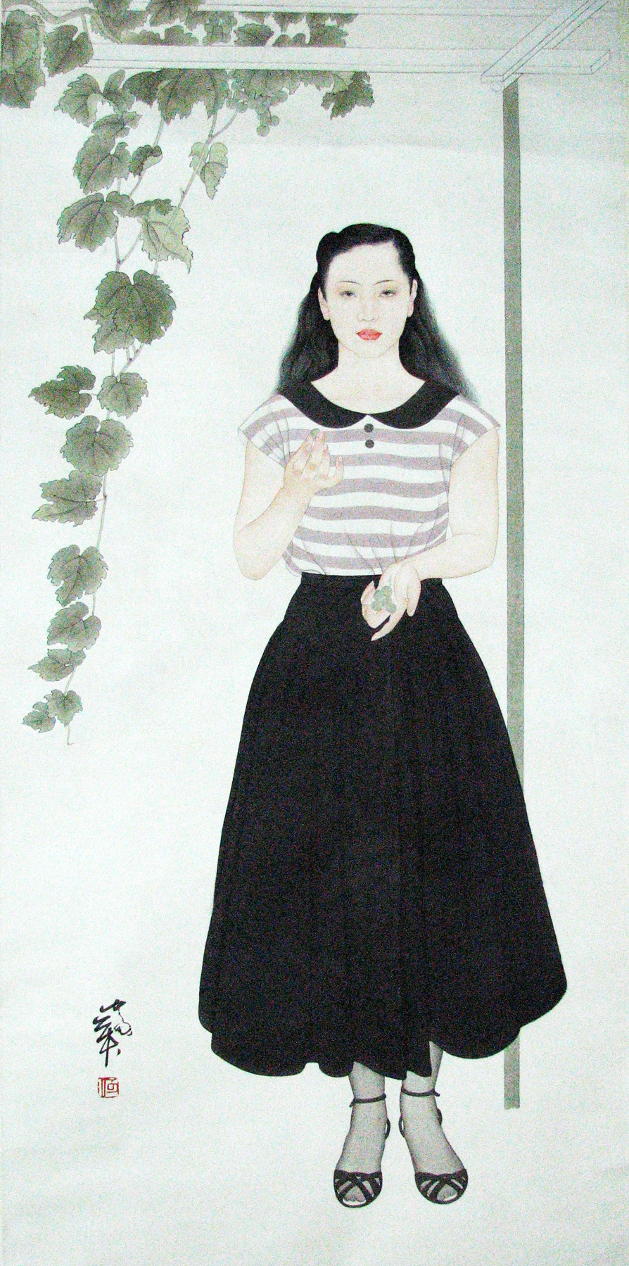 何家英 人物124×60CM