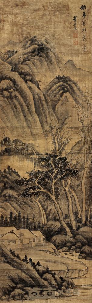 董其昌 山水 立轴 155×48cm