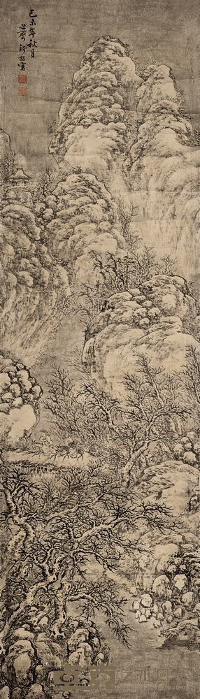 钱恕 秋山图 立轴 160×46cm