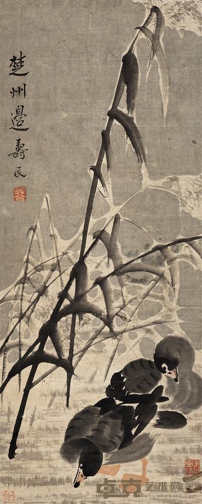 边寿民 芦燕图 立轴 101×41cm