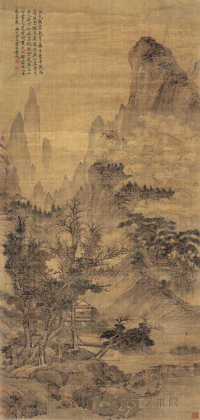 叶欣 溪山翠微图 镜心 101×49cm