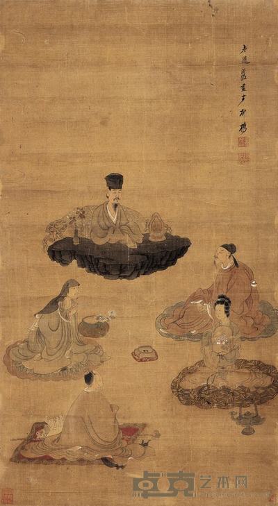 陈洪绶 群仙会 立轴 93×52cm