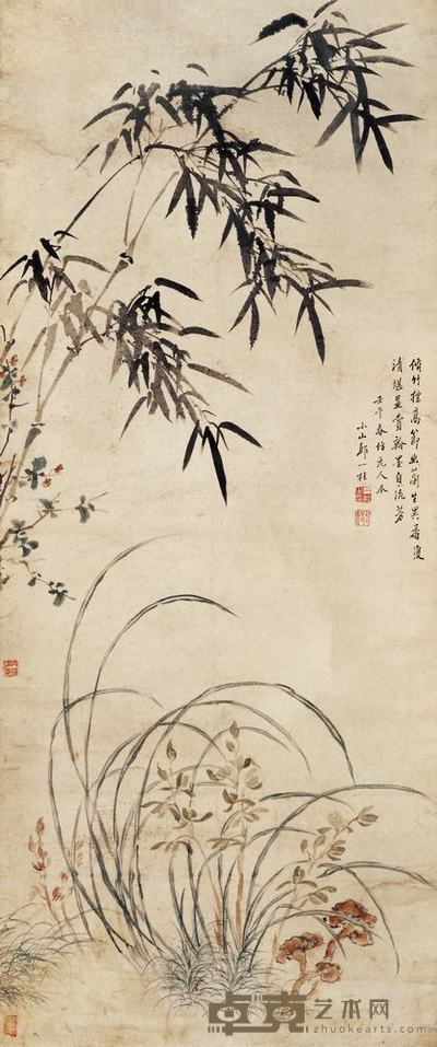 邹一桂 1762年作 兰竹 立轴 127×53cm