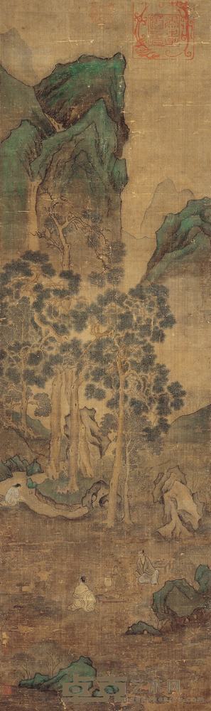 佚名 山水人物 立轴 95×29cm