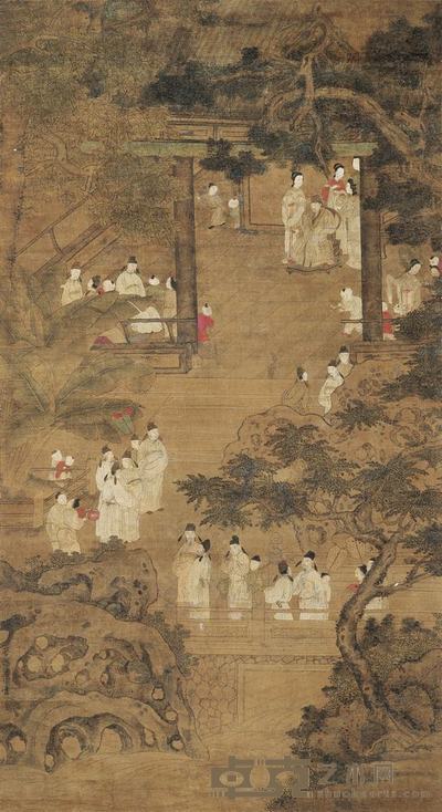 唐寅 人物 镜心 181×98cm