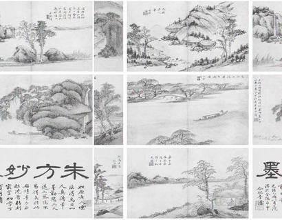 蔡嘉 1750年作 山水 册页（八开）